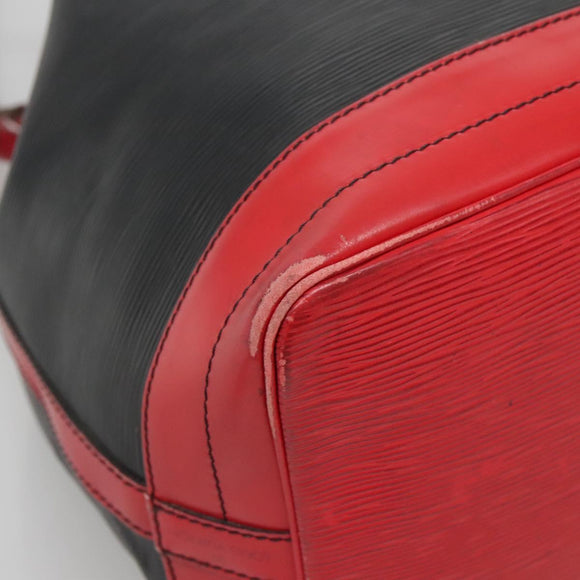 LOUIS VUITTON Epi Noe Shoulder Bag Bicolor Black Red M44017 LV Auth 133153