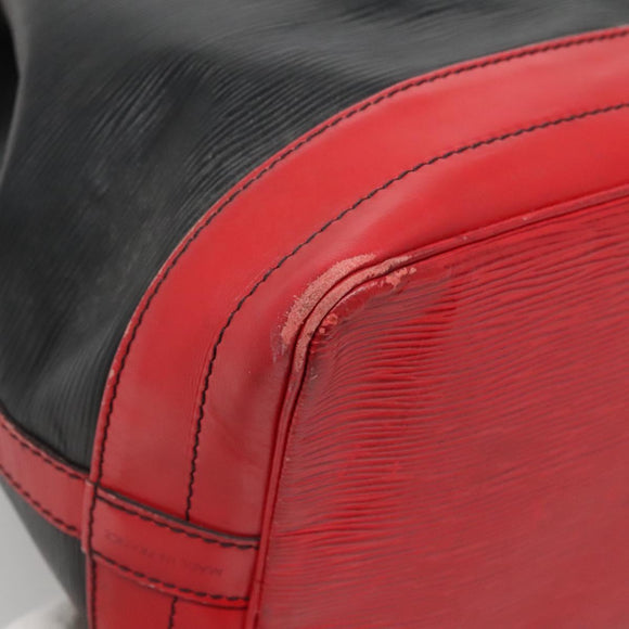 LOUIS VUITTON Epi Noe Shoulder Bag Bicolor Black Red M44017 LV Auth 133153