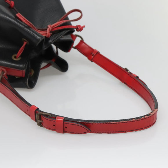 LOUIS VUITTON Epi Noe Shoulder Bag Bicolor Black Red M44017 LV Auth 133153