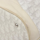 Christian Dior Trotter Canvas Romantic Shoulder Bag PVC White Silver Auth 133156-9