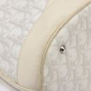 Christian Dior Trotter Canvas Romantic Shoulder Bag PVC White Silver Auth 133156V-14