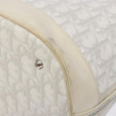 Christian Dior Trotter Canvas Romantic Shoulder Bag PVC White Silver Auth 133156V-15