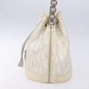 Christian Dior Trotter Canvas Romantic Shoulder Bag PVC White Silver Auth 133156-3