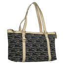 GUCCI Tote Bag Canvas Navy Gold 141470 Auth 133157-1