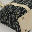GUCCI Tote Bag Canvas Navy Gold 141470 Auth 133157-10