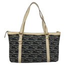 GUCCI Tote Bag Canvas Navy Gold 141470 Auth 133157-3
