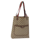GUCCI GG Supreme Web Sherry Line Tote Bag PVC Beige Red 39 02 003 Auth 133158-1