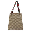 GUCCI GG Supreme Web Sherry Line Tote Bag PVC Beige Red 39 02 003 Auth 133158-3