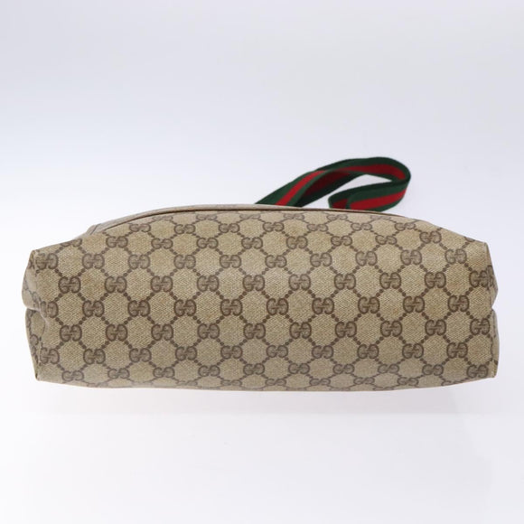 GUCCI GG Supreme Web Sherry Line Tote Bag PVC Beige Red 39 02 003 Auth 133158