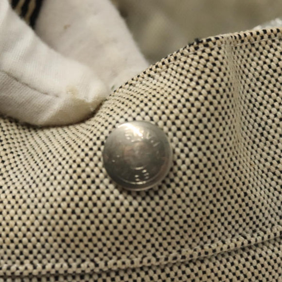 HERMES Fourre Tout MM Hand Bag Canvas Gray Silver Auth 133159