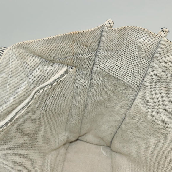 HERMES Fourre Tout MM Hand Bag Canvas Gray Silver Auth 133159