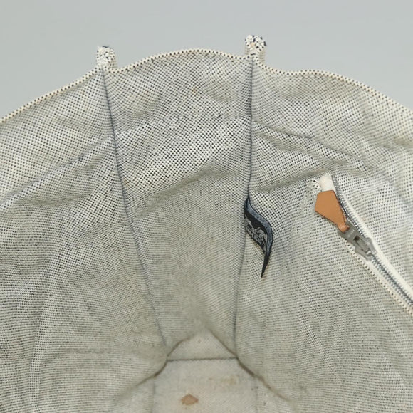 HERMES Fourre Tout MM Hand Bag Canvas Gray Silver Auth 133159