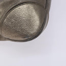 Salvatore Ferragamo Gancini Hand Bag Leather Silver Gold Auth 133160-13