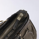 Salvatore Ferragamo Gancini Hand Bag Leather Silver Gold Auth 133160-16