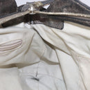 Salvatore Ferragamo Gancini Hand Bag Leather Silver Gold Auth 133160-19