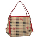 BURBERRY Nova Check Shoulder Bag PVC Beige Gold Auth 133163-1