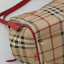 BURBERRY Nova Check Shoulder Bag PVC Beige Gold Auth 133163-14