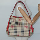BURBERRY Nova Check Shoulder Bag PVC Beige Gold Auth 133163-18