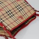 BURBERRY Nova Check Shoulder Bag PVC Beige Gold Auth 133163-6