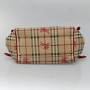 BURBERRY Nova Check Shoulder Bag PVC Beige Gold Auth 133163-5