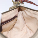 CELINE Macadam Canvas Accessory Pouch PVC Beige Auth 133172-19