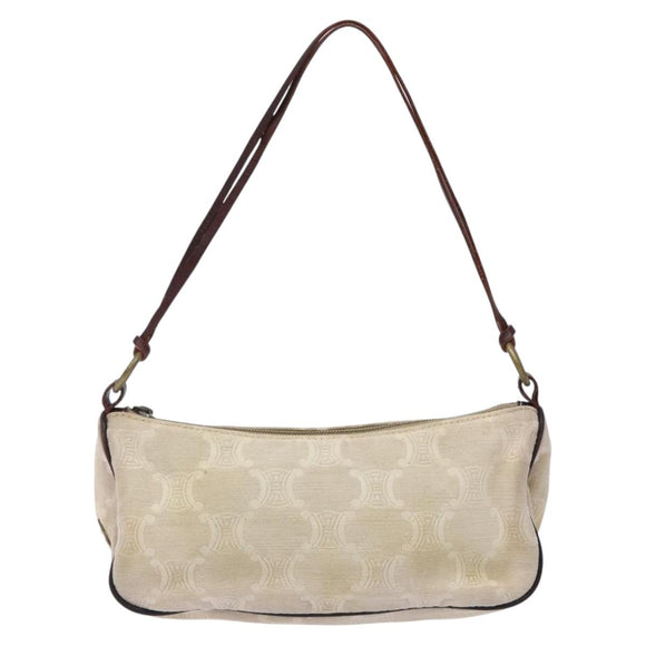 CELINE Macadam Canvas Accessory Pouch PVC Beige Auth 133172