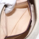 CELINE Macadam Canvas Accessory Pouch PVC Beige Auth 133172-21