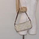CELINE Macadam Canvas Accessory Pouch PVC Beige Auth 133172-22
