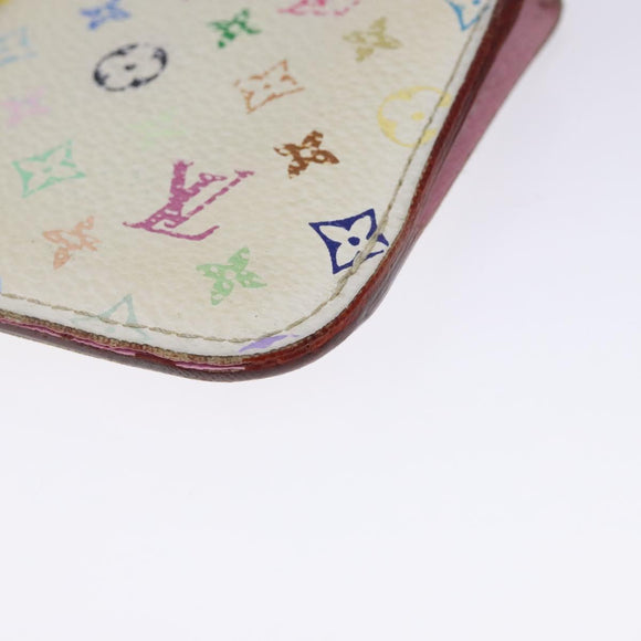 LOUIS VUITTON Monogram Multicolor Pochette Cles NM White M93734 LV Auth 133176