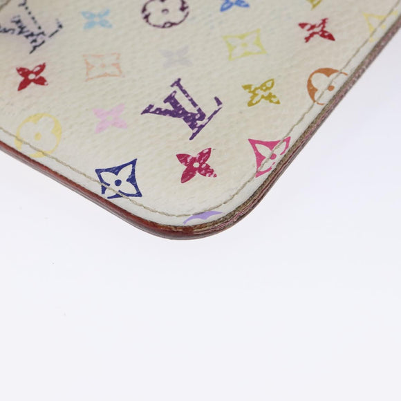 LOUIS VUITTON Monogram Multicolor Pochette Cles NM White M93734 LV Auth 133176