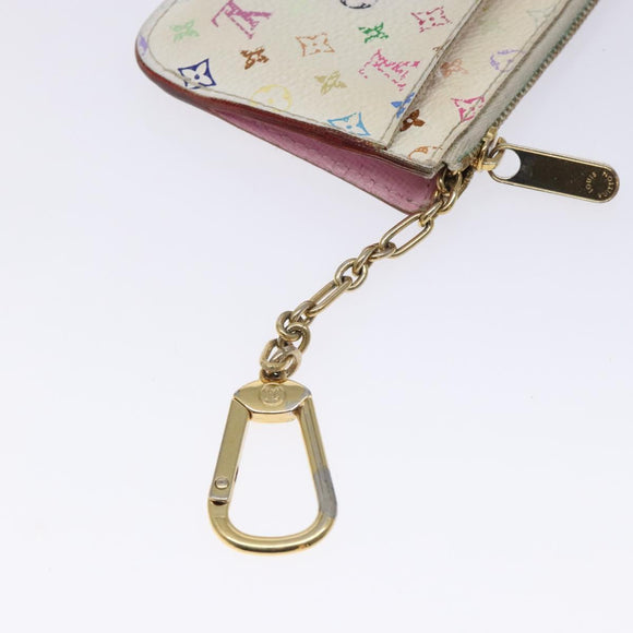 LOUIS VUITTON Monogram Multicolor Pochette Cles NM White M93734 LV Auth 133176