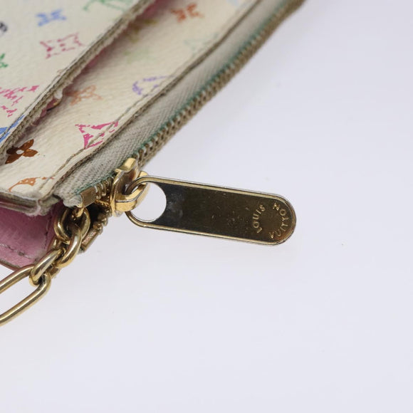 LOUIS VUITTON Monogram Multicolor Pochette Cles NM White M93734 LV Auth 133176