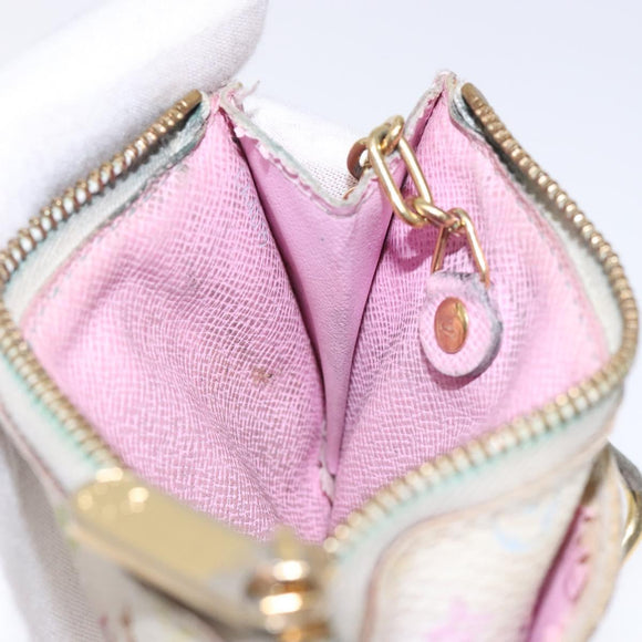 LOUIS VUITTON Monogram Multicolor Pochette Cles NM White M93734 LV Auth 133176