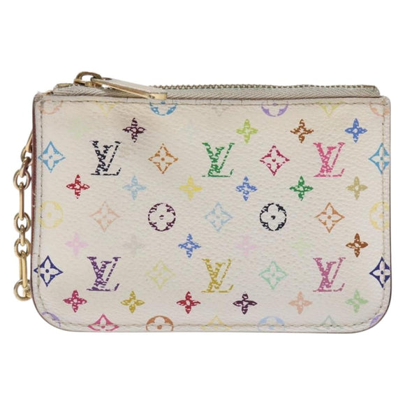 LOUIS VUITTON Monogram Multicolor Pochette Cles NM White M93734 LV Auth 133176
