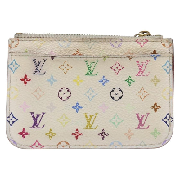 LOUIS VUITTON Monogram Multicolor Pochette Cles NM White M93734 LV Auth 133176