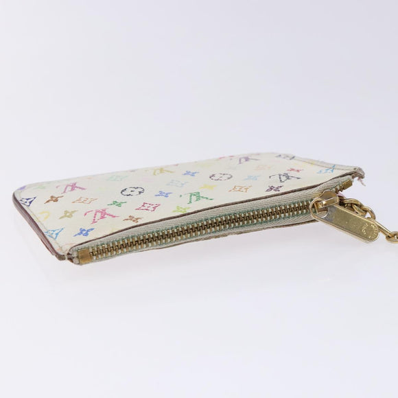 LOUIS VUITTON Monogram Multicolor Pochette Cles NM White M93734 LV Auth 133176
