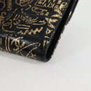 CHANEL Wallet Leather Black Gold CC Auth 133181V-11