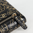 CHANEL Wallet Leather Black Gold CC Auth 133181V-12