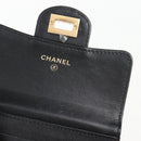 CHANEL Wallet Leather Black Gold CC Auth 133181V-18