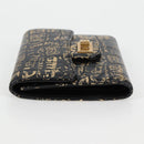 CHANEL Wallet Leather Black Gold CC Auth 133181V-4