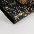 CHANEL Wallet Leather Black Gold CC Auth 133181V-8