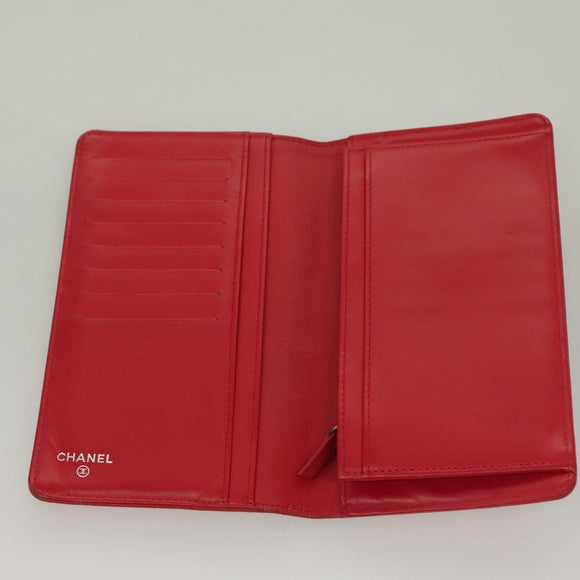 CHANEL Long Wallet Caviar Skin Pink CC Auth 133182