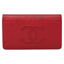 CHANEL Long Wallet Caviar Skin Pink CC Auth 133182-13