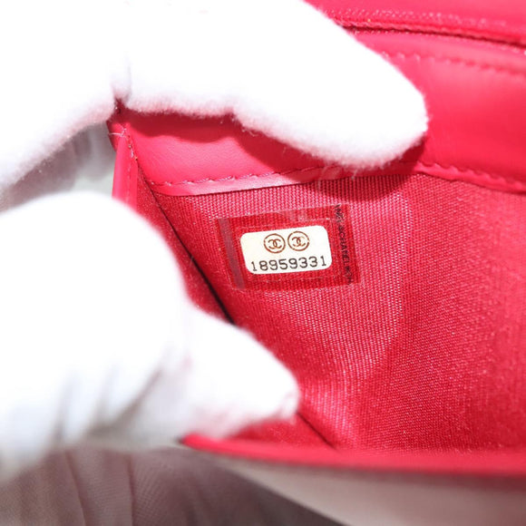 CHANEL Long Wallet Caviar Skin Pink CC Auth 133182