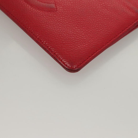 CHANEL Long Wallet Caviar Skin Pink CC Auth 133182