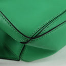 LOEWE Anagram Puzzle Body Bag Leather Green Silver Auth 133192M-15