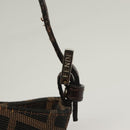 FENDI Zucca Canvas Mini Croissant Hand Bag Black Brown Silver Auth 133195-18