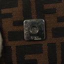 FENDI Zucca Canvas Mini Croissant Hand Bag Black Brown Silver Auth 133195-10