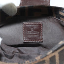 FENDI Zucca Canvas Mini Croissant Hand Bag Black Brown Silver Auth 133195-20