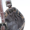 FENDI Zucca Canvas Mini Croissant Hand Bag Black Brown Silver Auth 133195-21